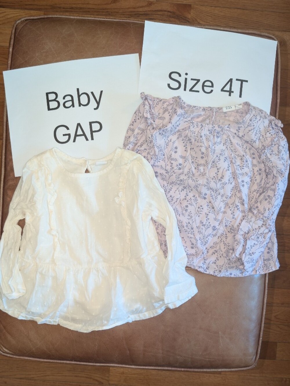 Two Baby Gap 4T Long Sleeve Tops With Ruffle